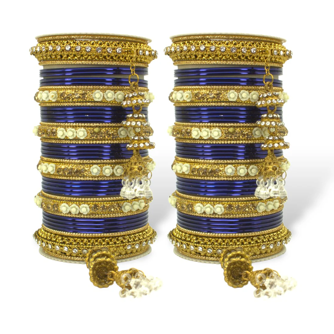 Antique Jhumki Latkan Bangle set for two hands by Leshya - Image 14