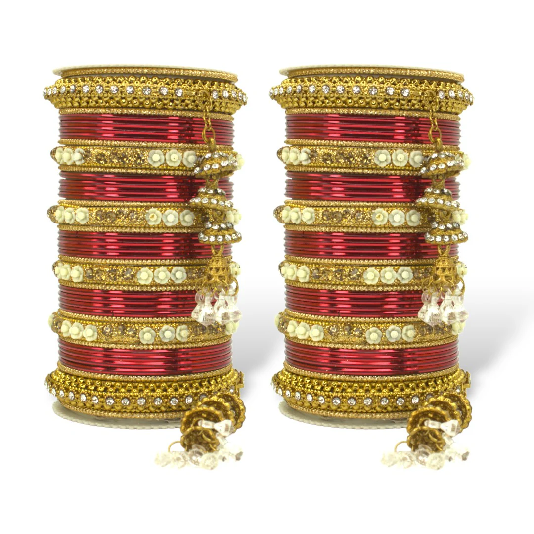 Antique Jhumki Latkan Bangle set for two hands by Leshya - Image 16