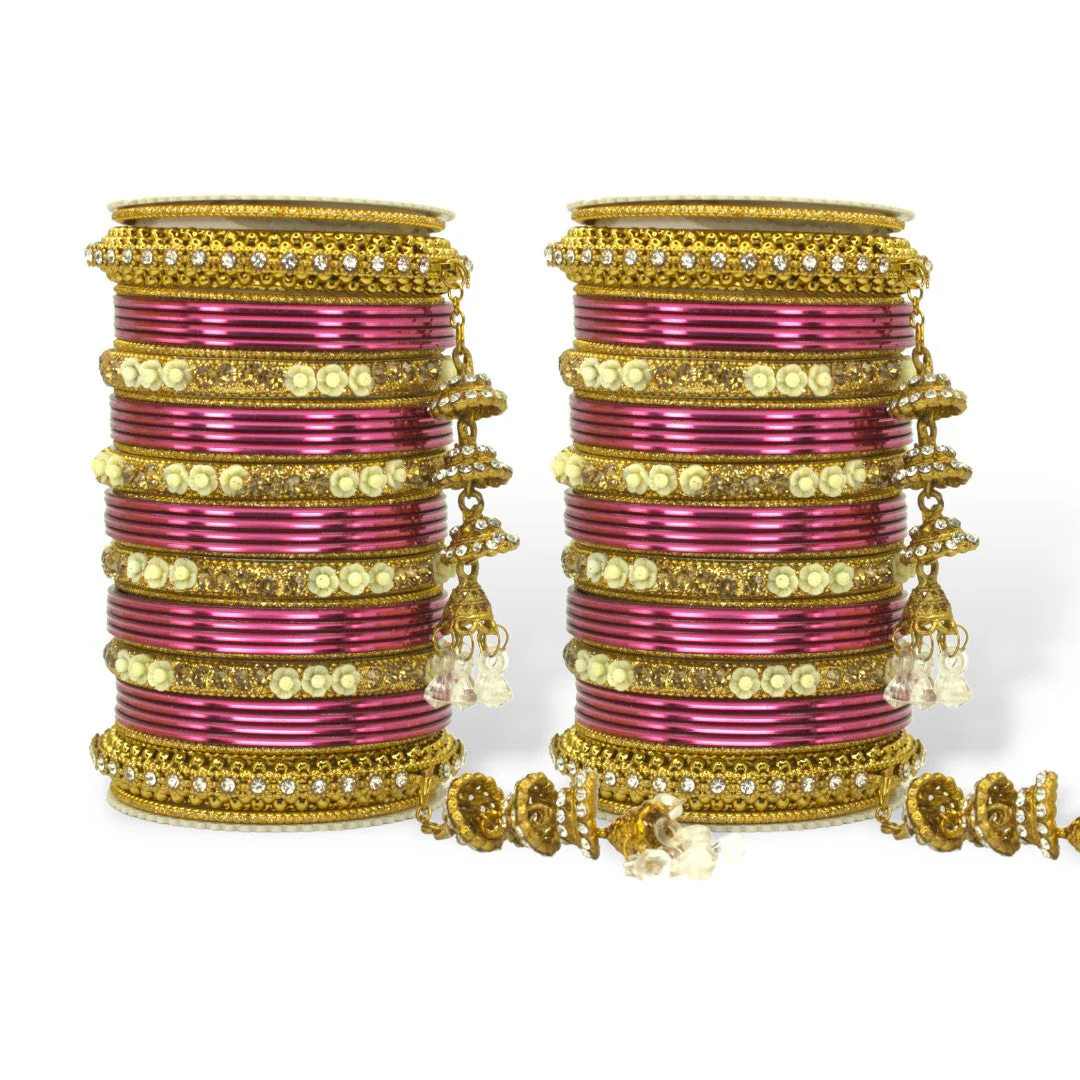 Antique Jhumki Latkan Bangle set for two hands by Leshya - Image 10