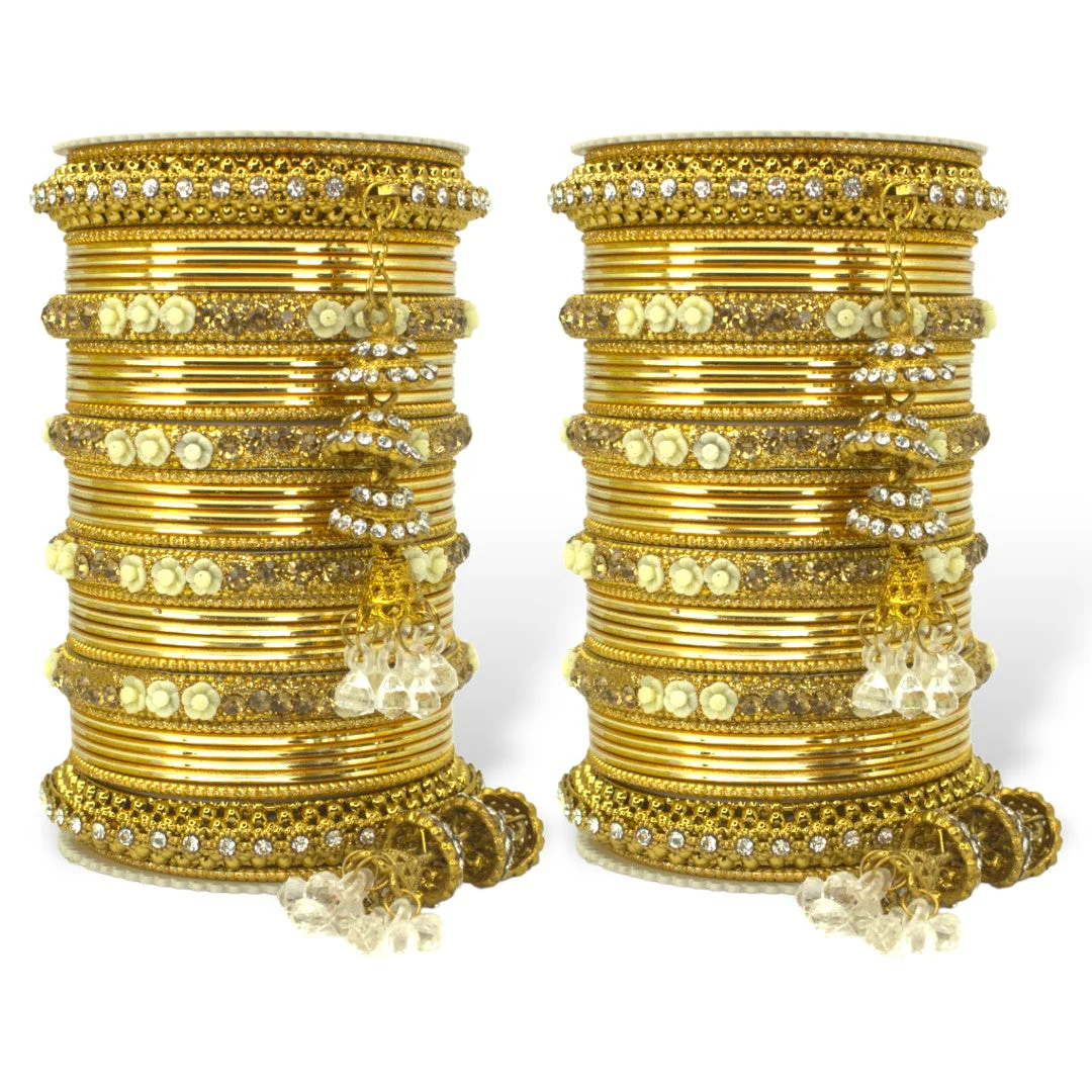 Antique Jhumki Latkan Bangle set for two hands by Leshya - Image 2