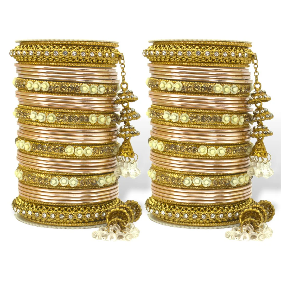 Antique Jhumki Latkan Bangle set for two hands by Leshya - Image 3