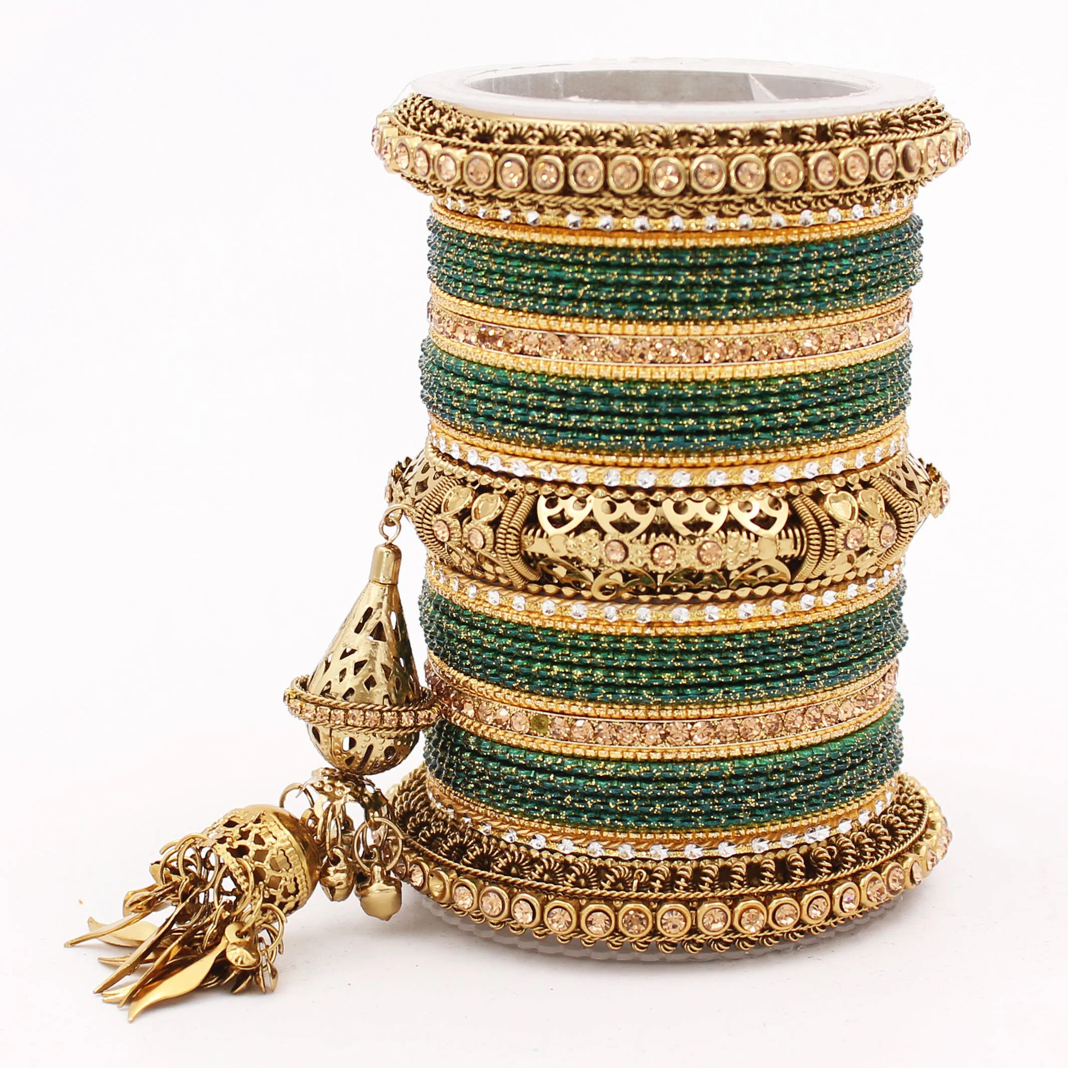 Antique Jhumki Latkan Bangle set for Women by Leshya - Image 10