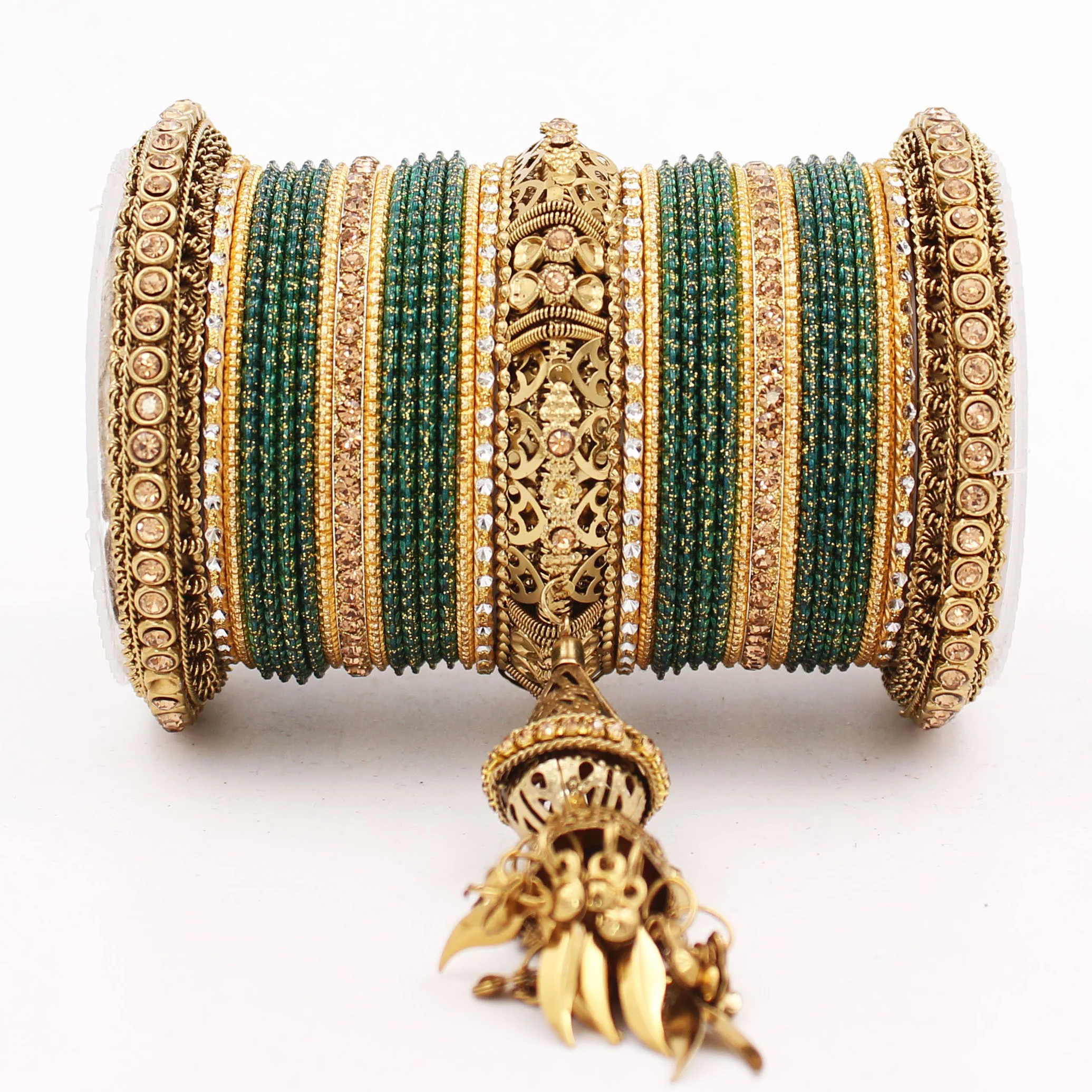 Antique Jhumki Latkan Bangle set for Women by Leshya - Image 11