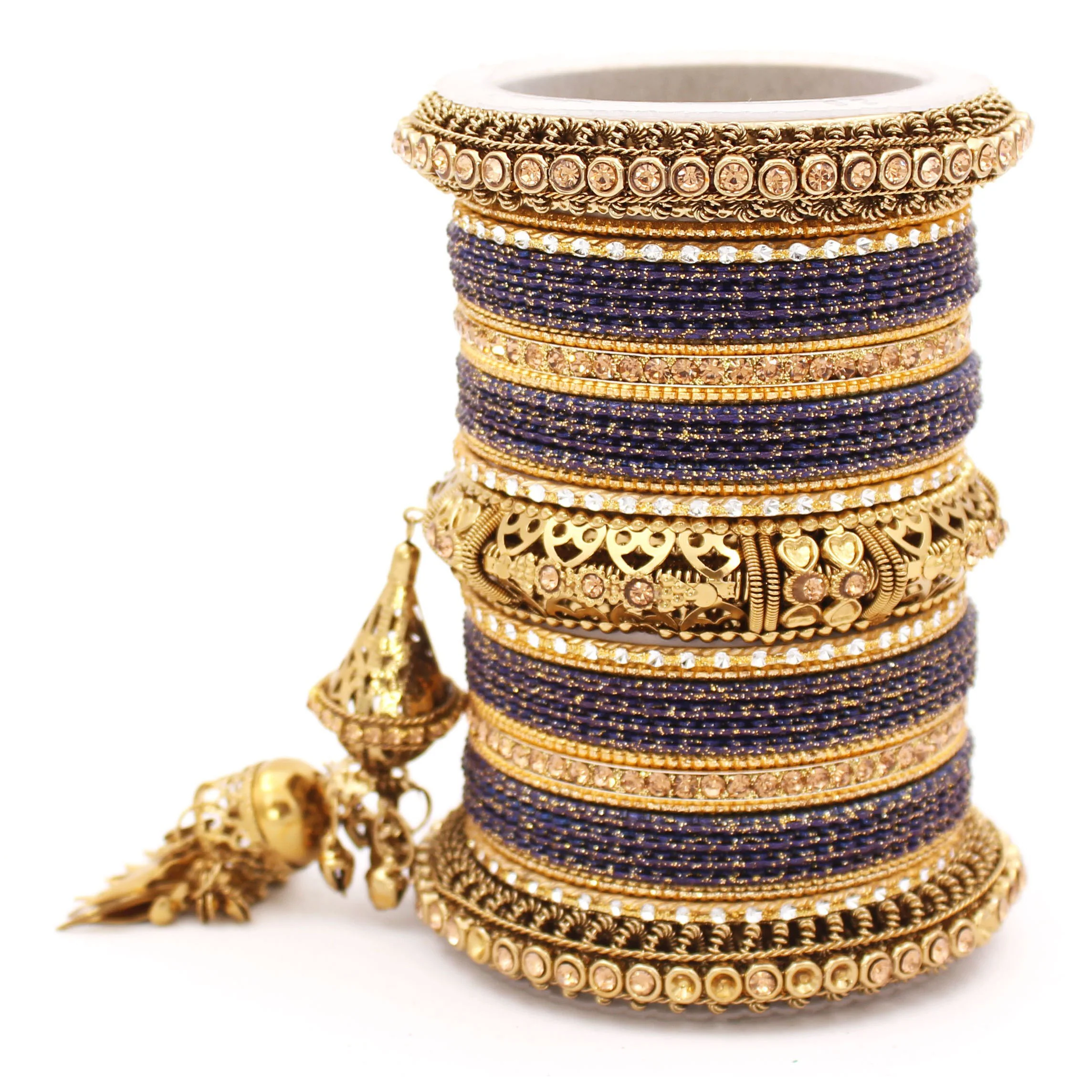 Antique Jhumki Latkan Bangle set for Women by Leshya - Image 13