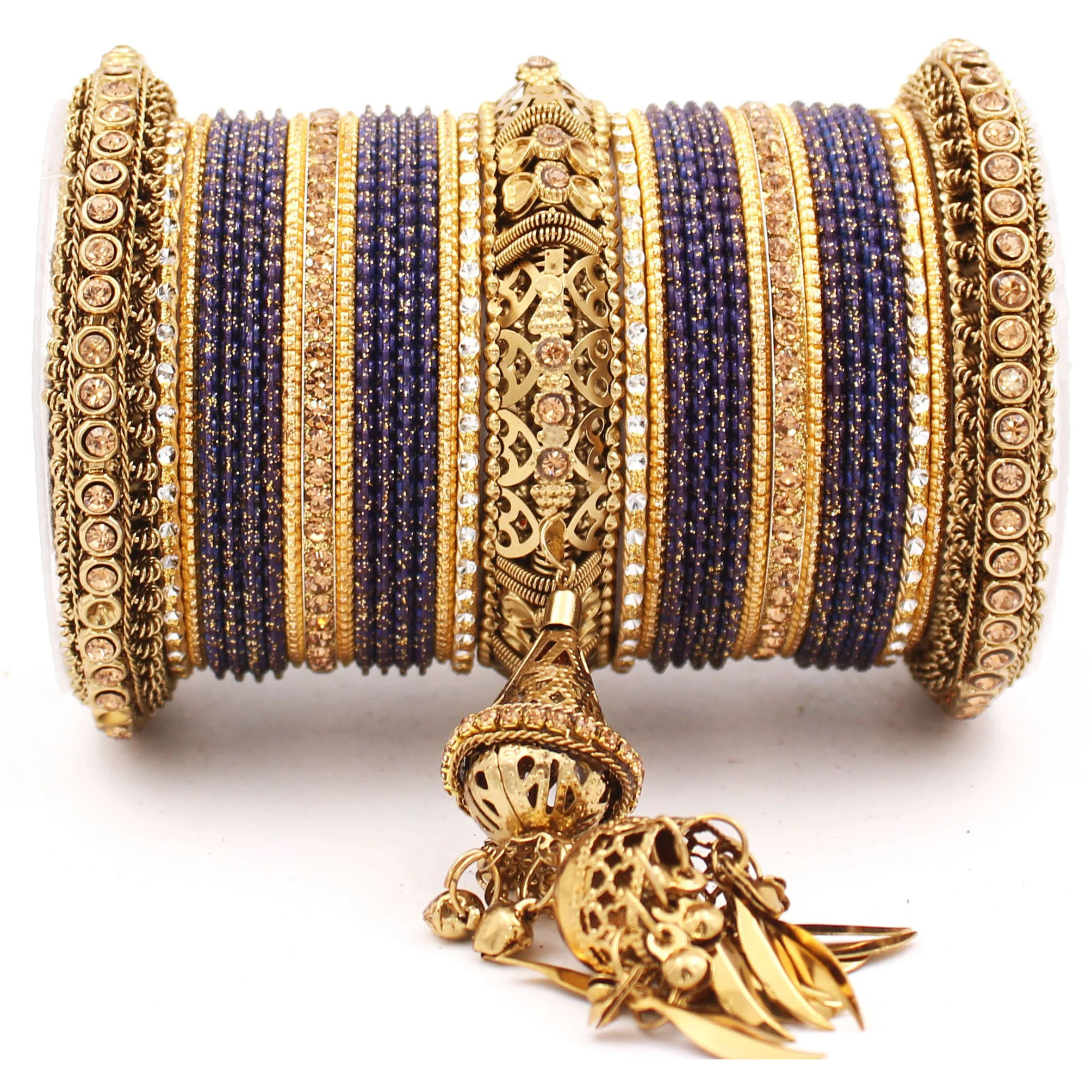 Antique Jhumki Latkan Bangle set for Women by Leshya - Image 14