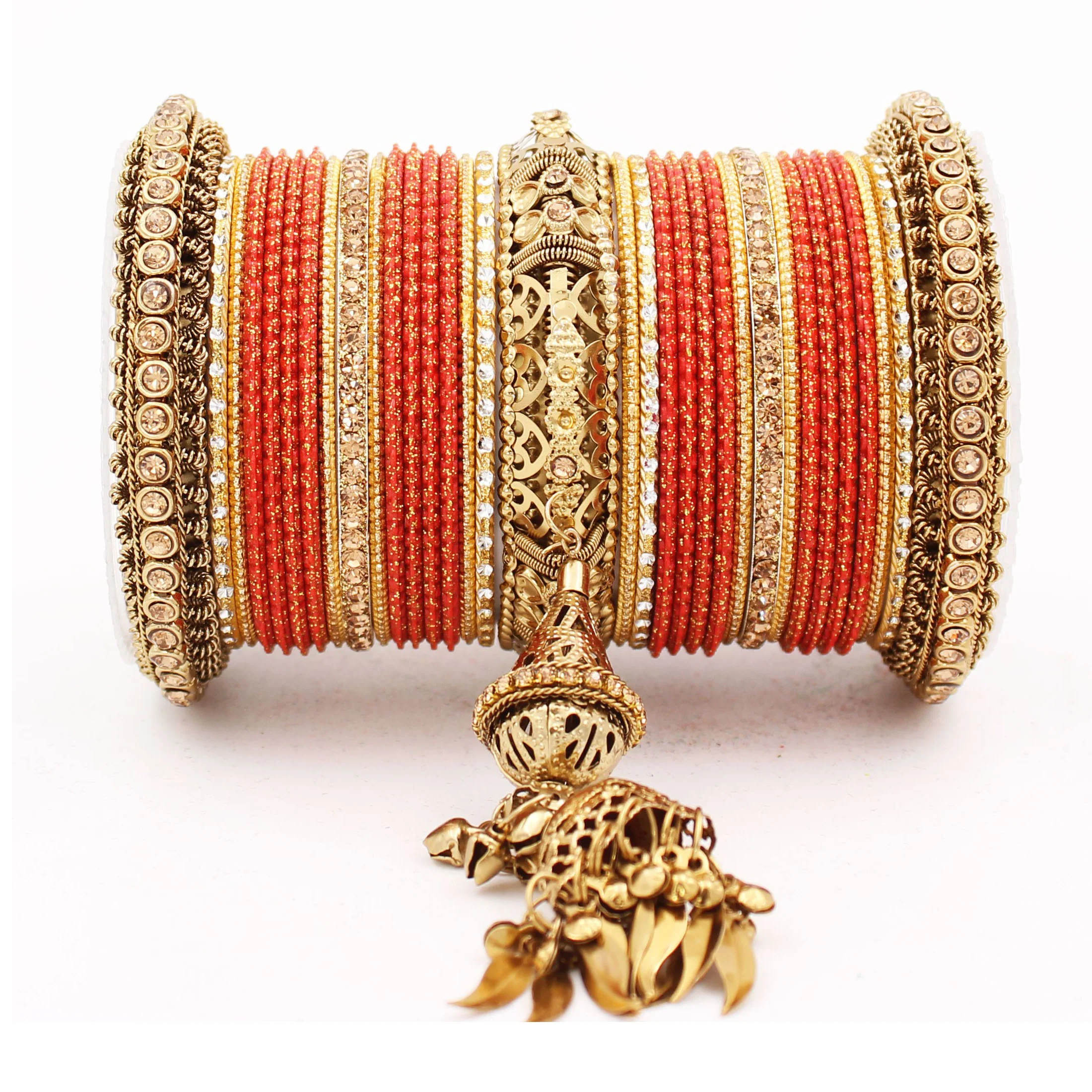 Antique Jhumki Latkan Bangle set for Women by Leshya - Image 17