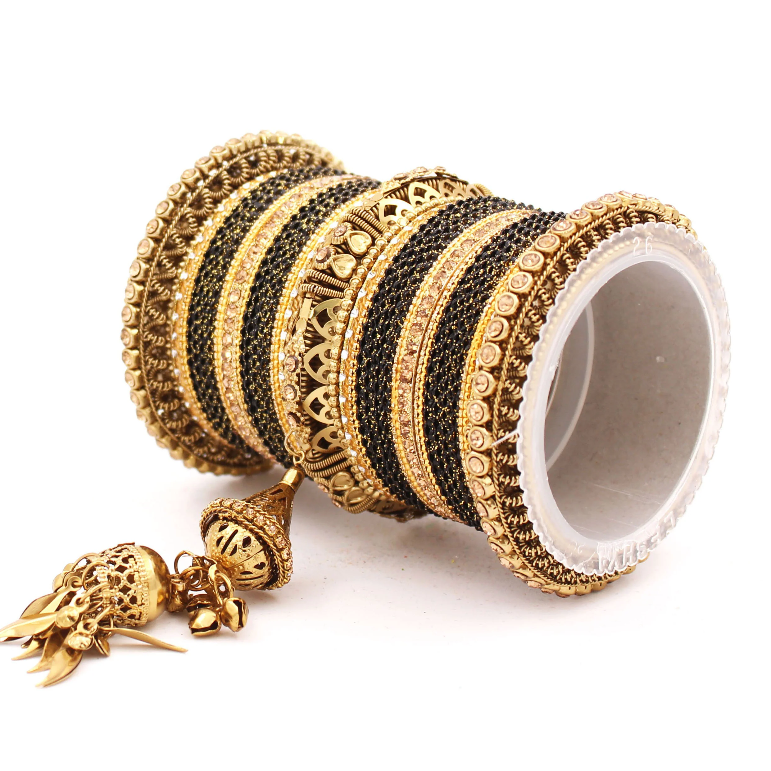 Antique Jhumki Latkan Bangle set for Women by Leshya - Image 3