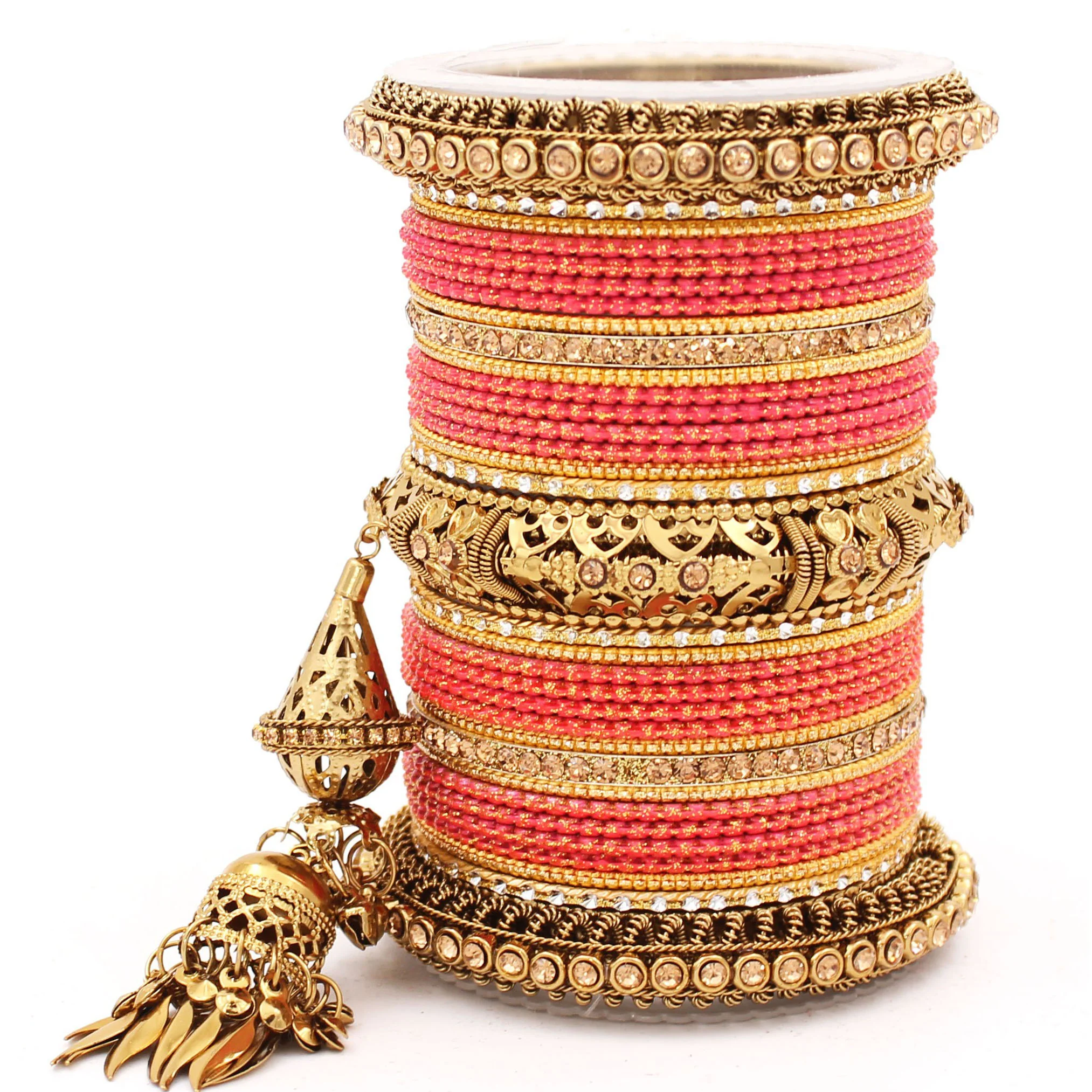 Antique Jhumki Latkan Bangle set for Women by Leshya - Image 4