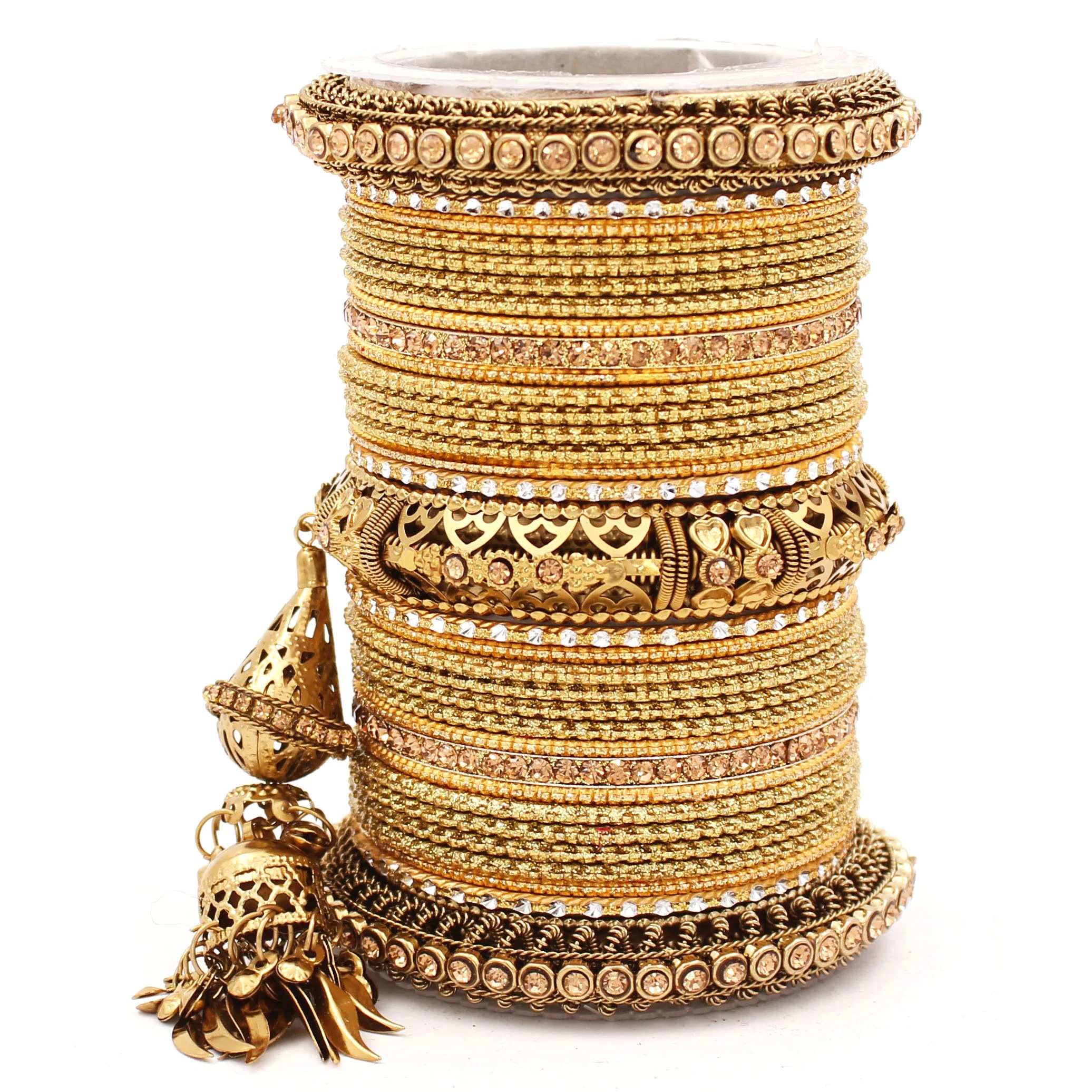Antique Jhumki Latkan Bangle set for Women by Leshya - Image 7