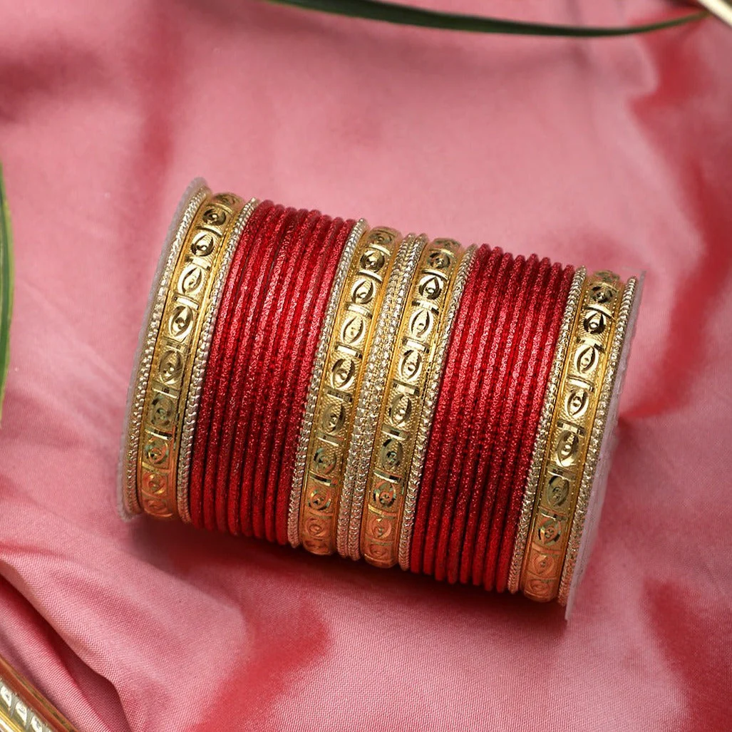 Bangle Set with Golden Etching Kada by Leshya - Image 3