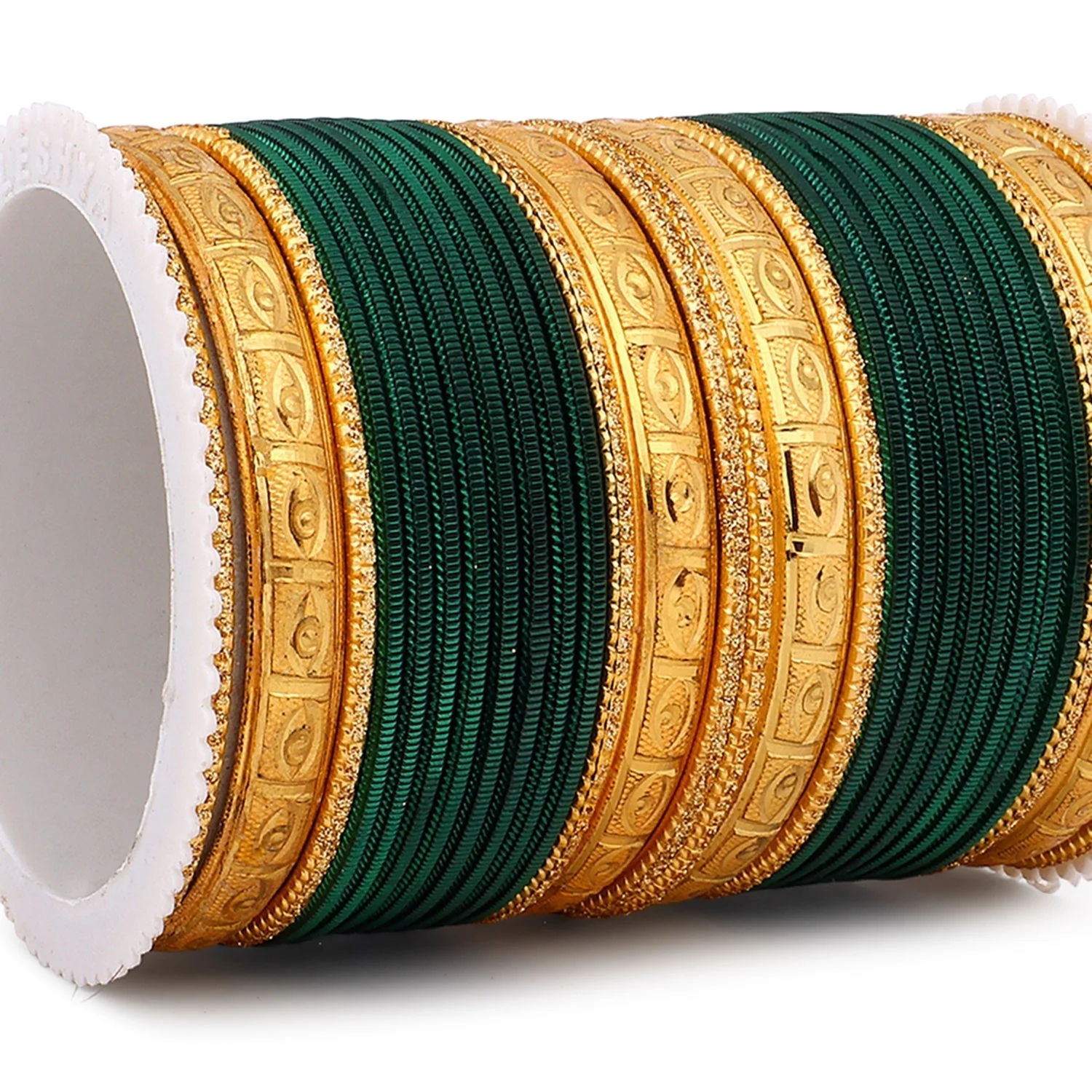 Bangle Set with Golden Etching Kada by Leshya - Image 4