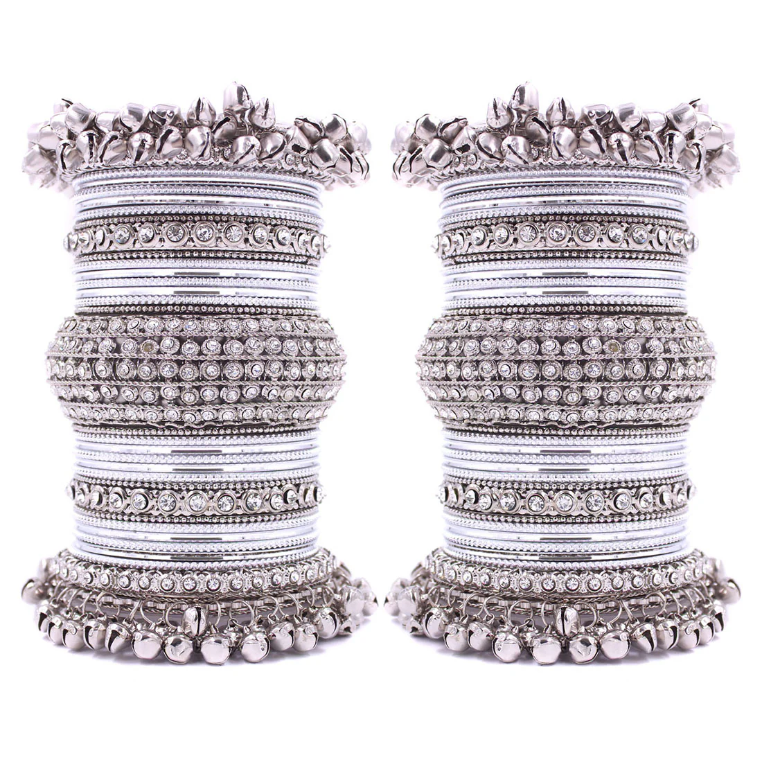 Beautiful Bridal Bangle Set with Ghungroo Latkan by Leshya