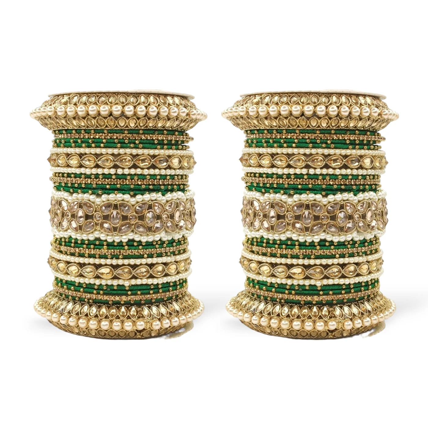 Beautiful Bridal Bangle Set with Pacheli Kada by Leshya - Image 7