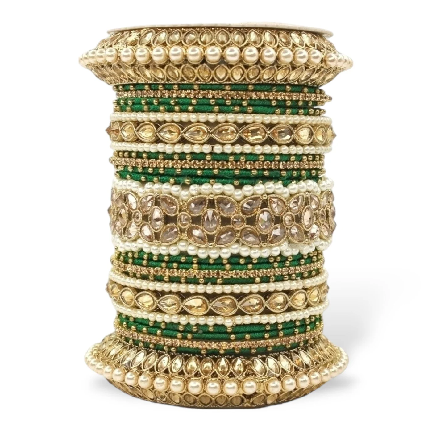 Beautiful Bridal Bangle Set with Pacheli Kada by Leshya - Image 8