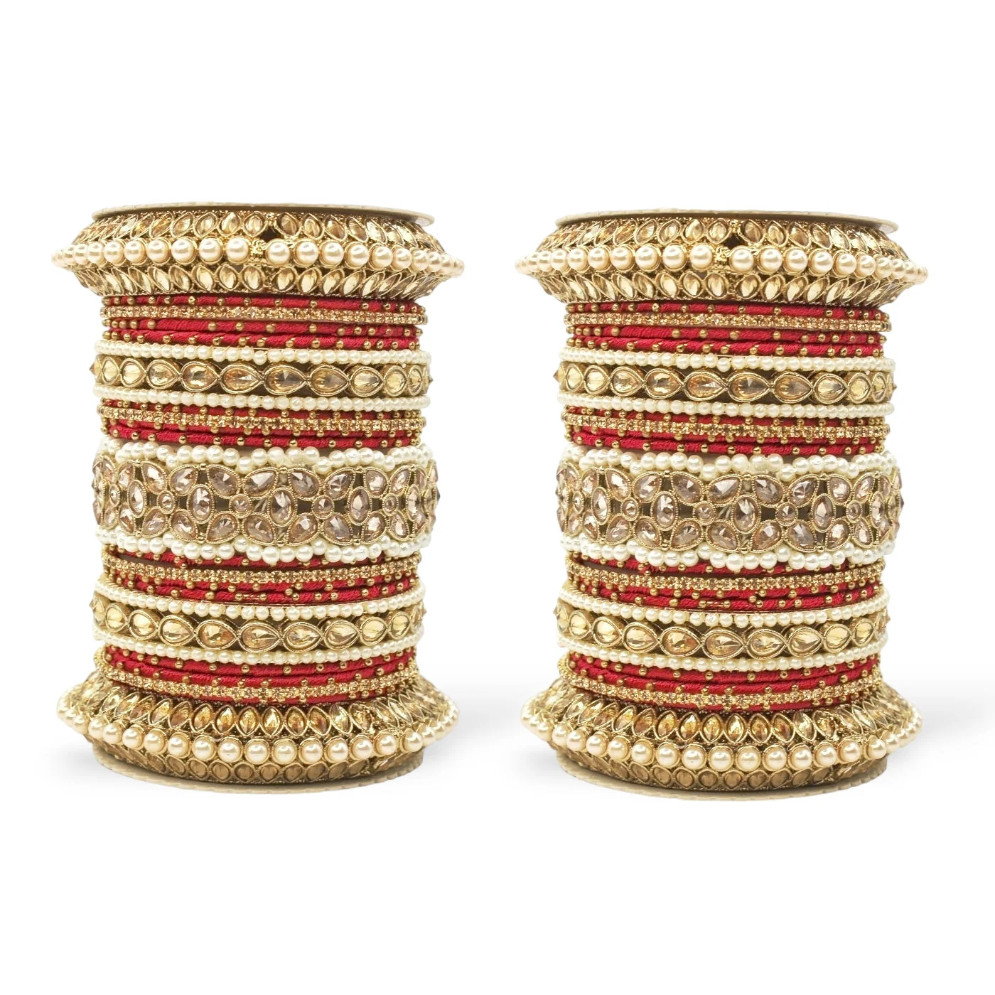 Beautiful Bridal Bangle Set with Pacheli Kada by Leshya - Image 11