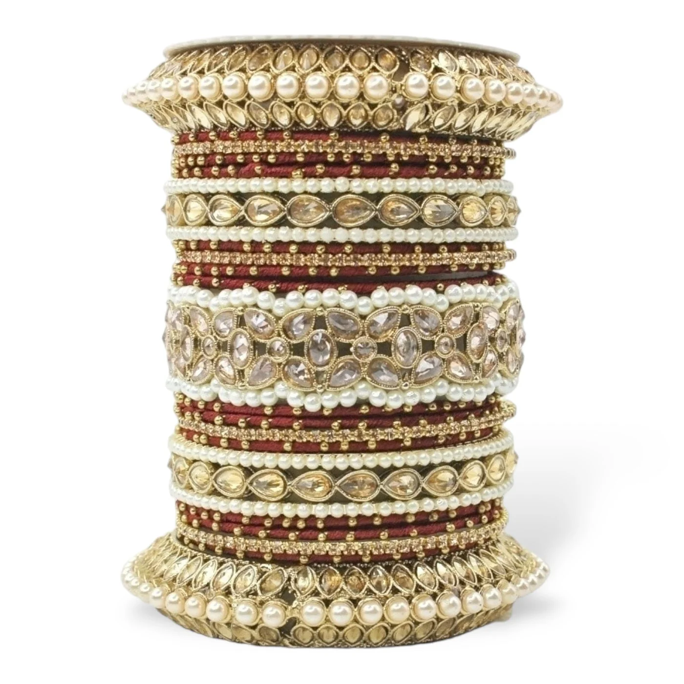 Beautiful Bridal Bangle Set with Pacheli Kada by Leshya - Image 16