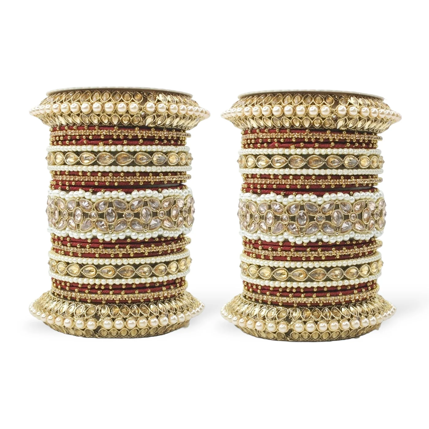 Beautiful Bridal Bangle Set with Pacheli Kada by Leshya - Image 17