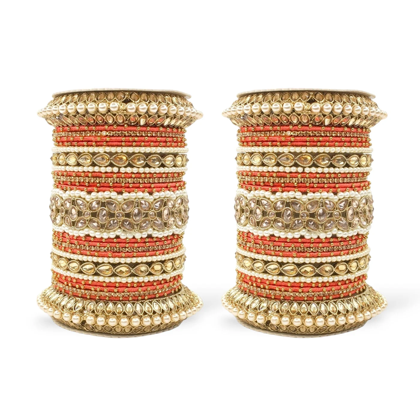 Beautiful Bridal Bangle Set with Pacheli Kada by Leshya - Image 20