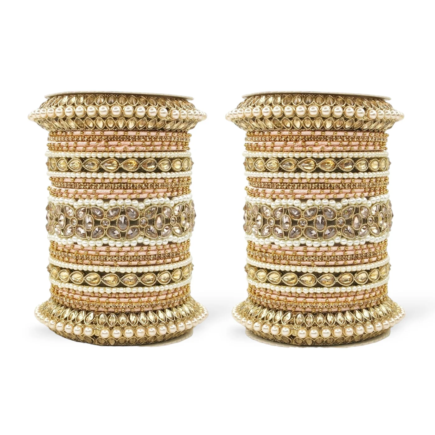 Beautiful Bridal Bangle Set with Pacheli Kada by Leshya - Image 22
