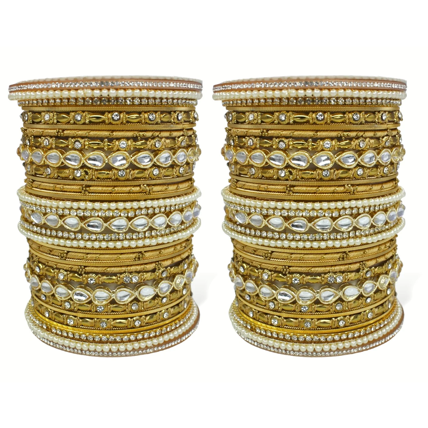 Bridal Bangle Set with Kundan Kangan by Leshya - Image 6