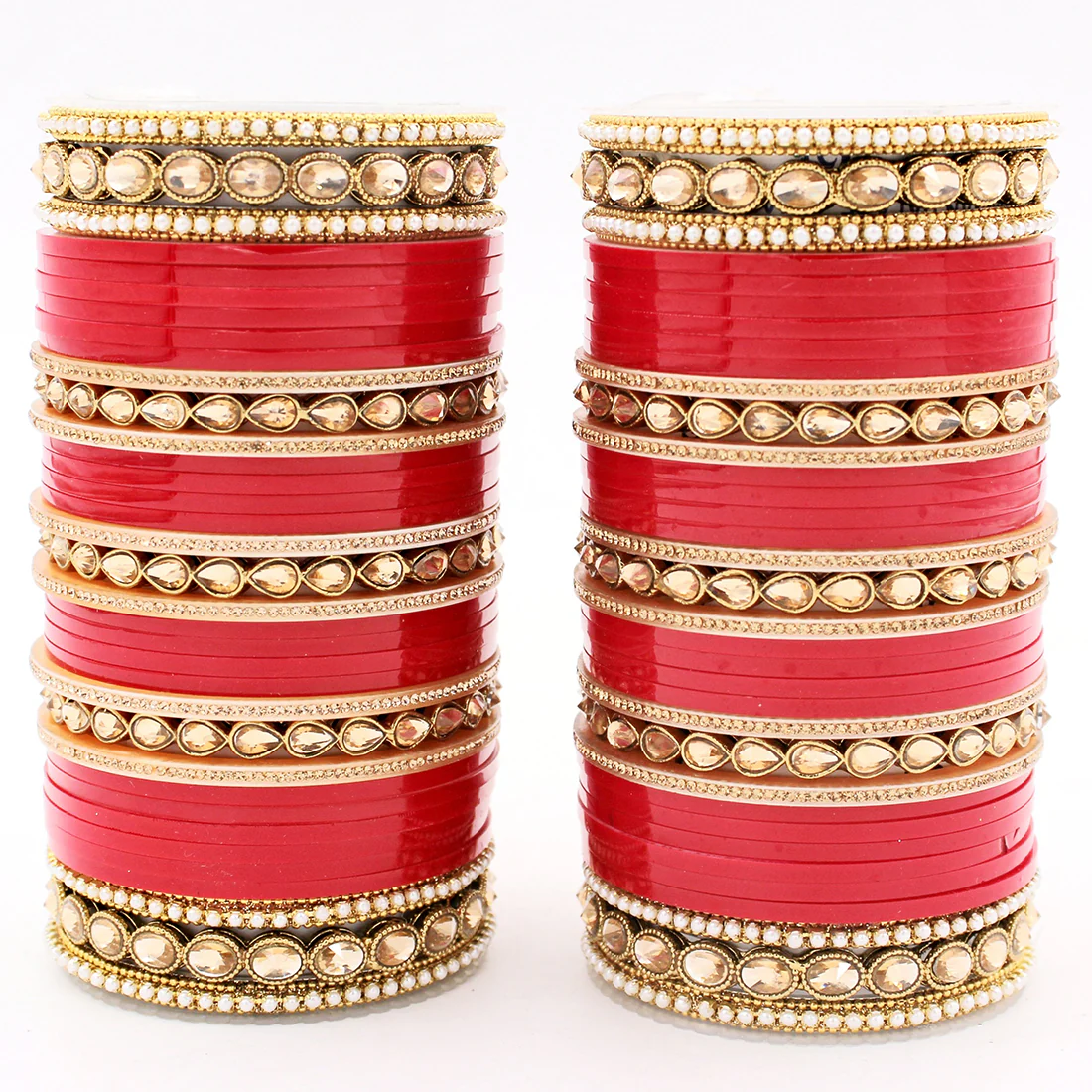 Bridal Chura with Golden Ambi shape Kundan Stone by Leshya