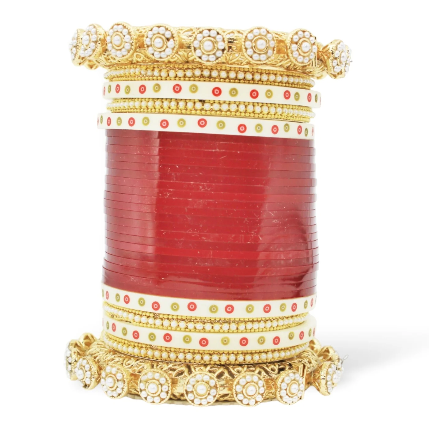 Bridal Chura with Pastel Colours and Pacheli Rajwada Kada - Image 10