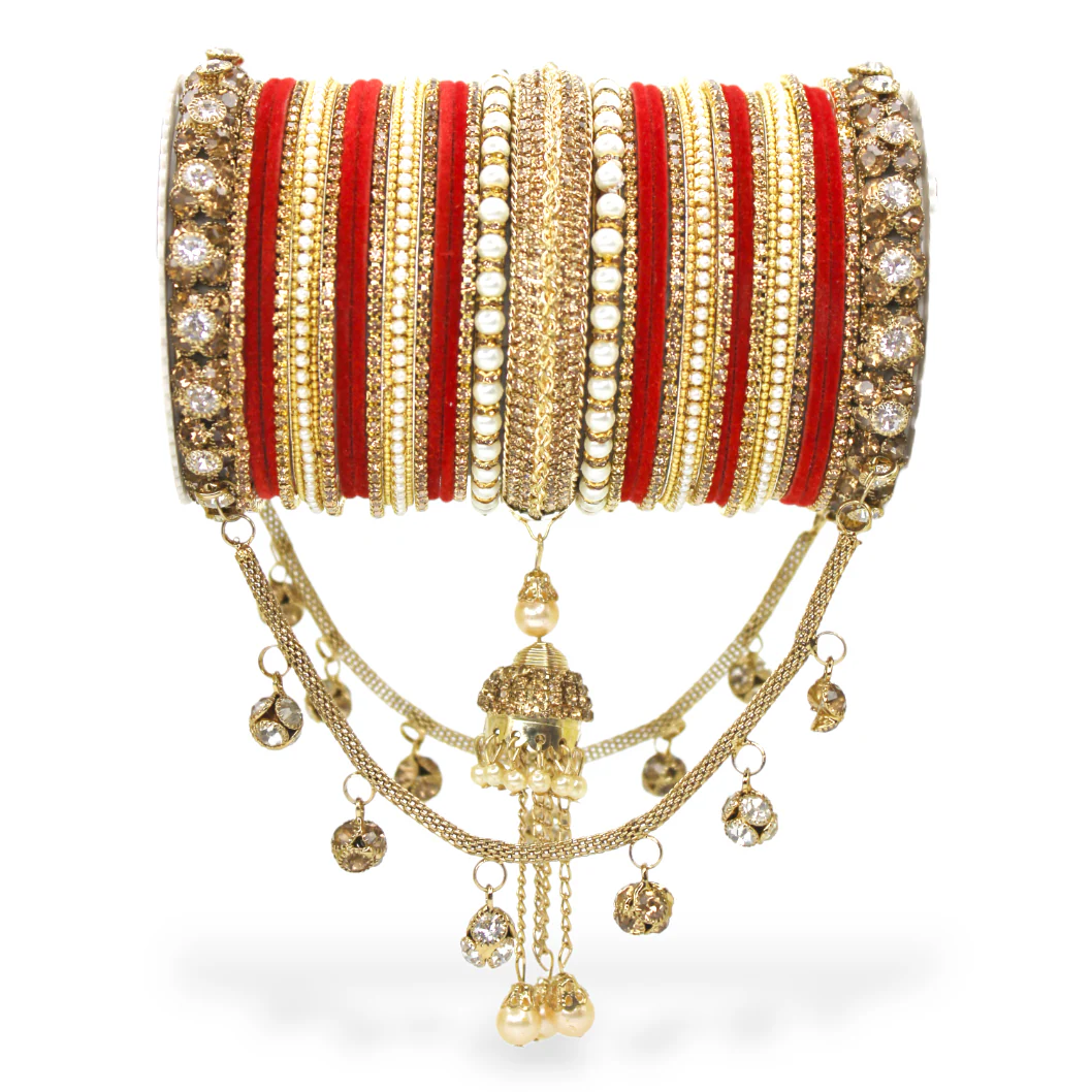 Bridal Jhoola Style Bangle set for two hands by Leshya - Image 3