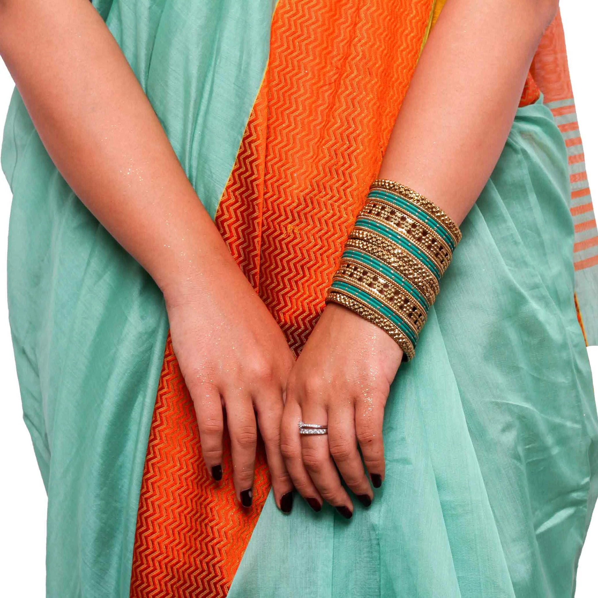 Colored Daily Wear Bangle Set With Flower Jaali Work - Image 10