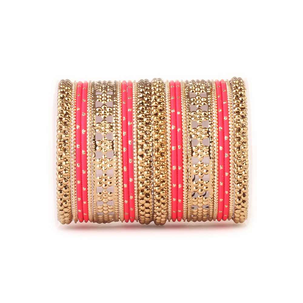 Colored Daily Wear Bangle Set With Flower Jaali Work - Image 4