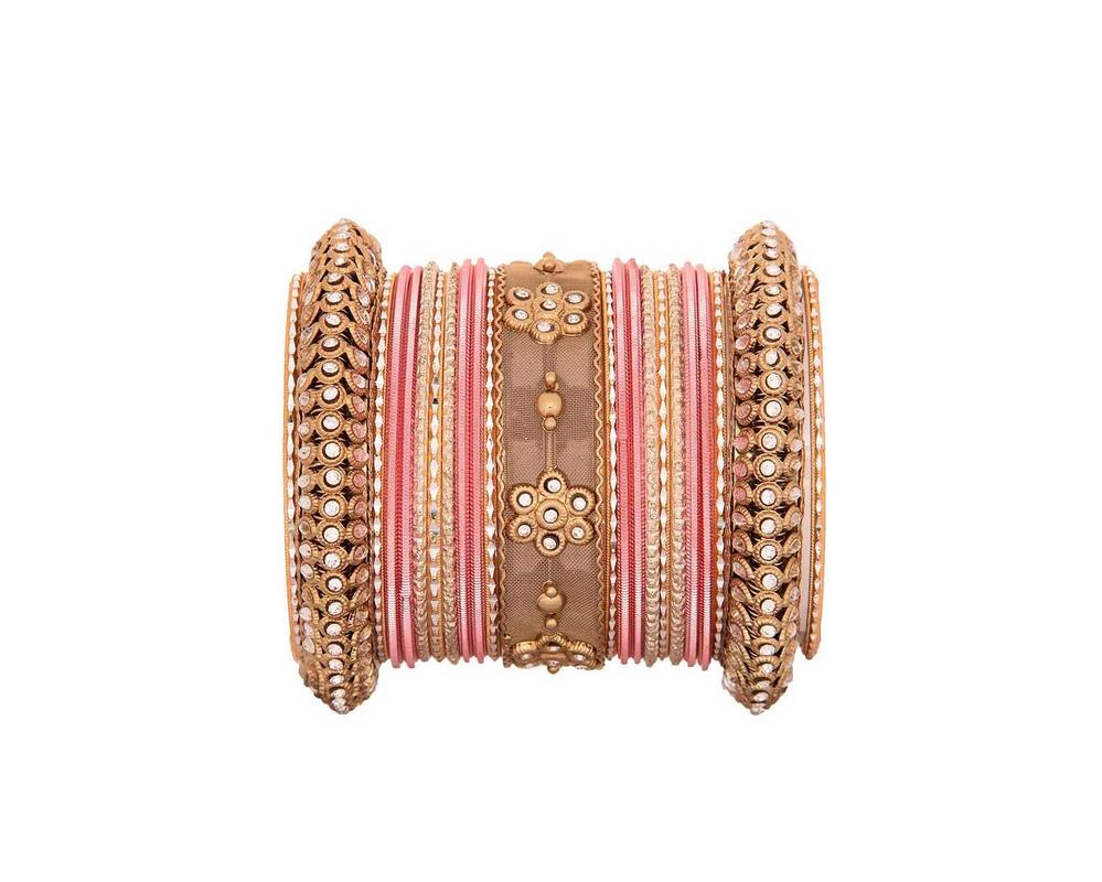 One Hand Multi-Colored Velvet Textured Bangle Set - Image 3