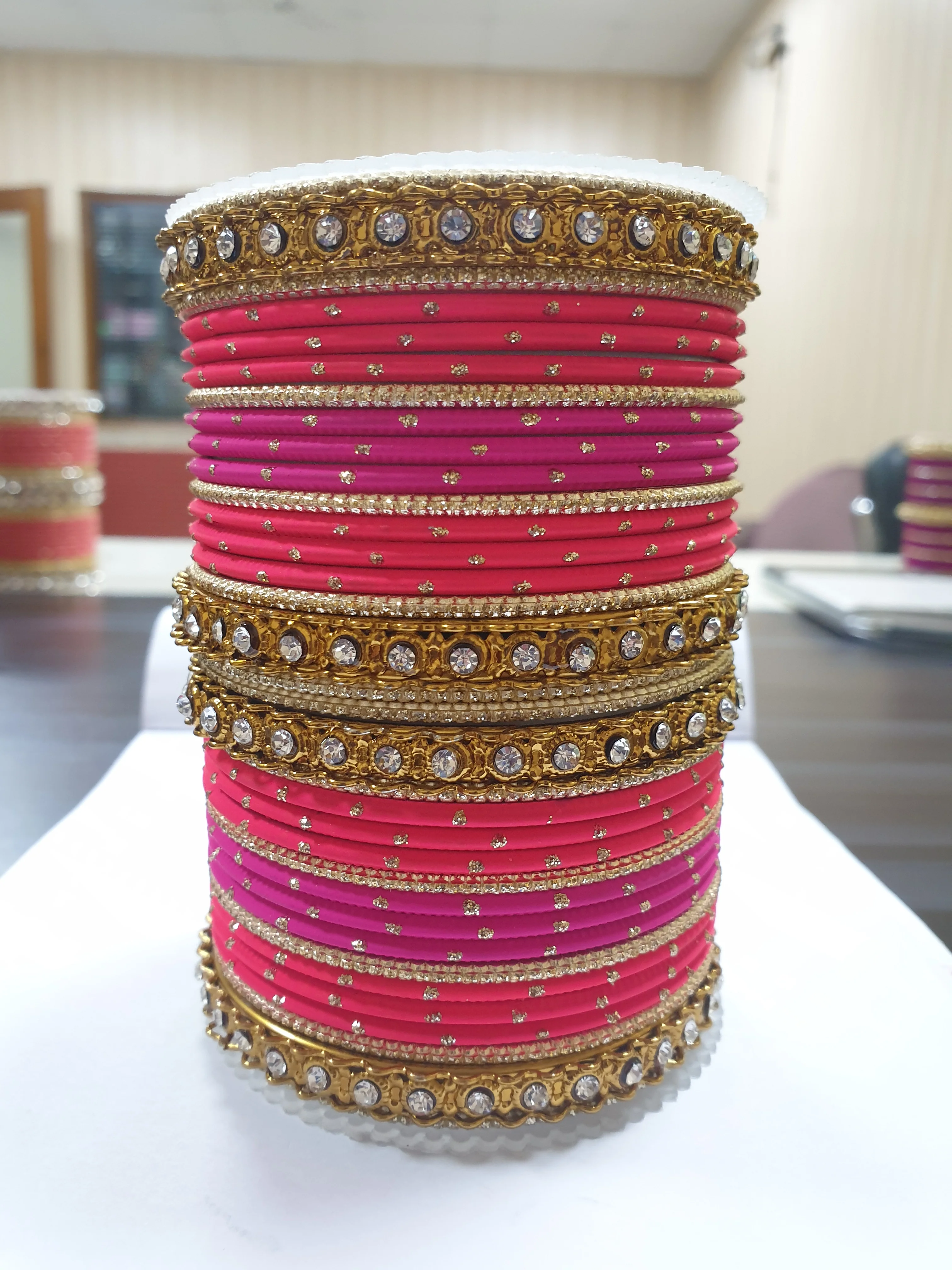 Elegant Colored Thread Bangle Set