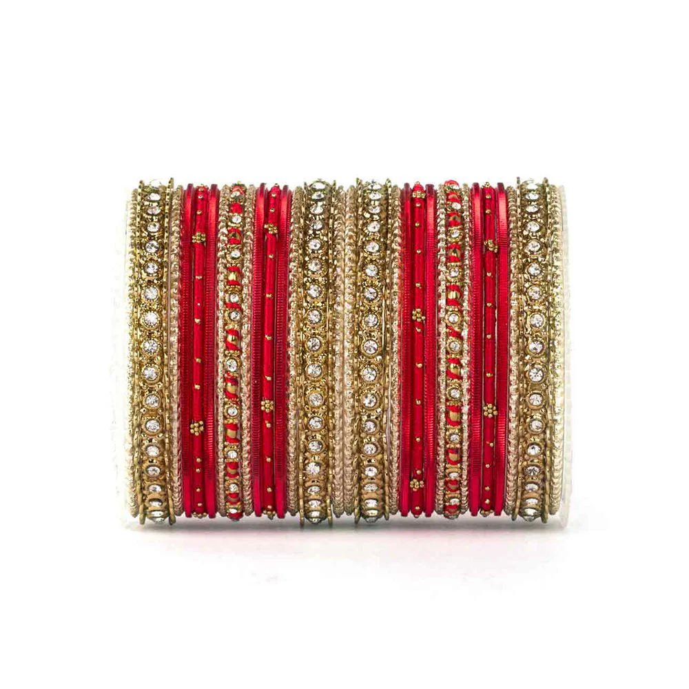 Elegant Colored Thread Bangle Set - Image 2