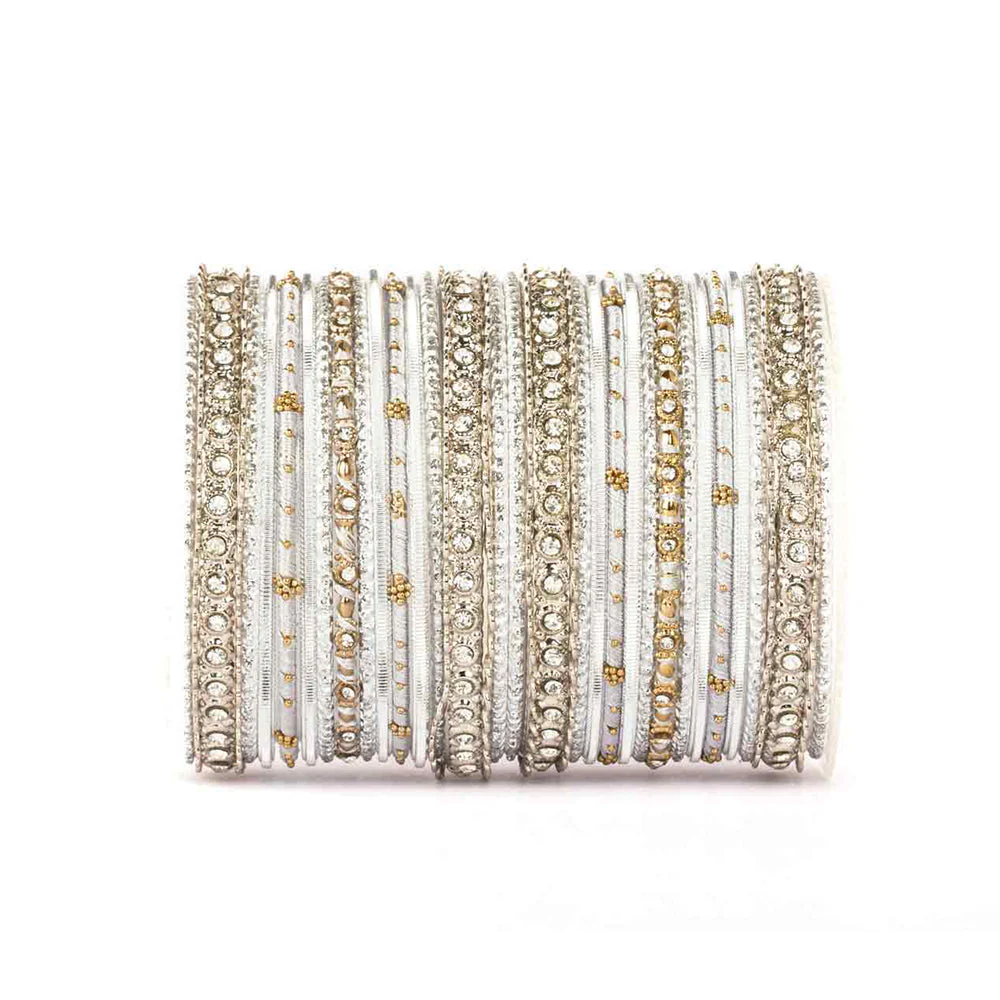 Elegant Colored Thread Bangle Set - Image 5