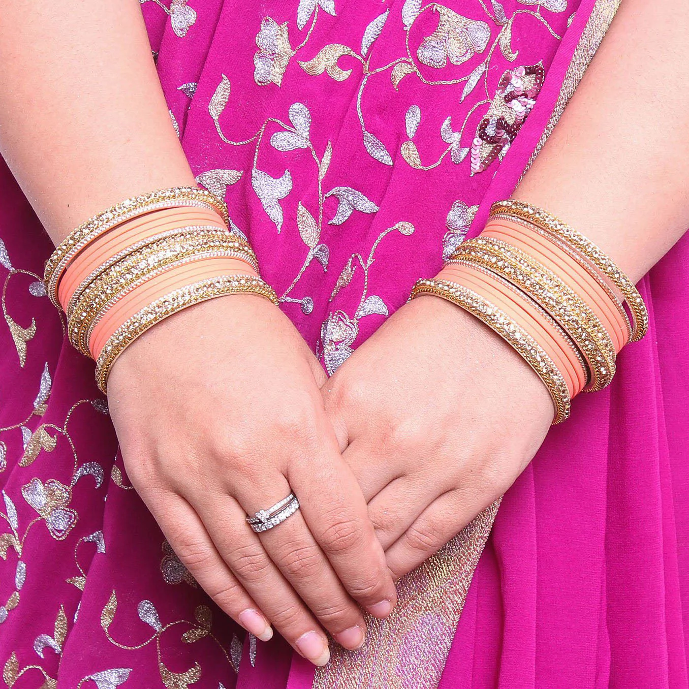 Golden Bracelet And Matte Finish Bangle Set For Women - Image 6
