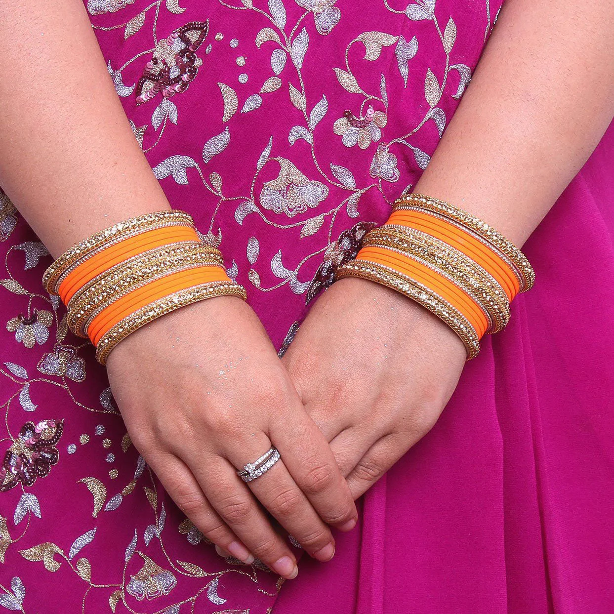 Golden Bracelet And Matte Finish Bangle Set For Women - Image 2