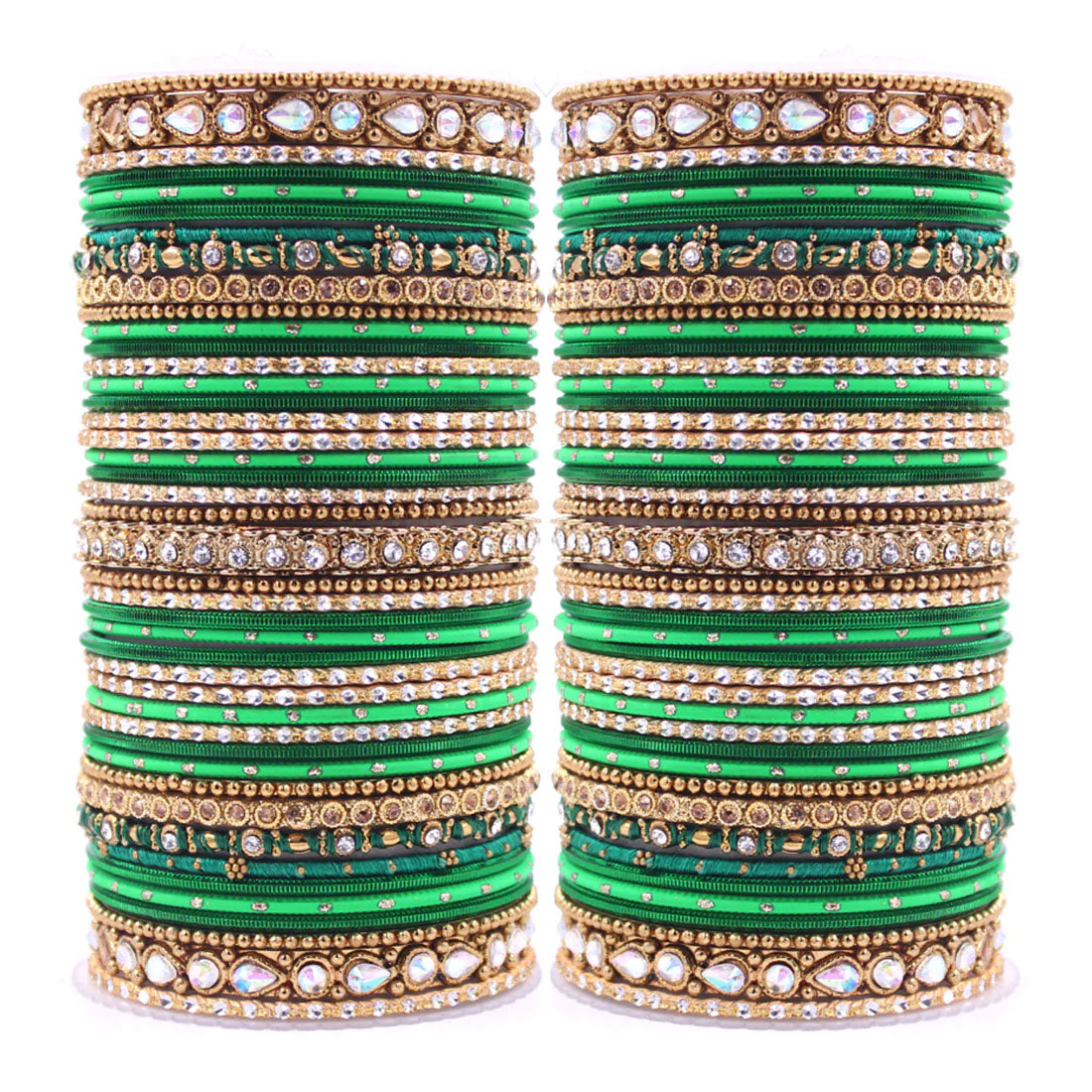 Intricate Dual Colour Pastel Bridal Bangle set - Image 2