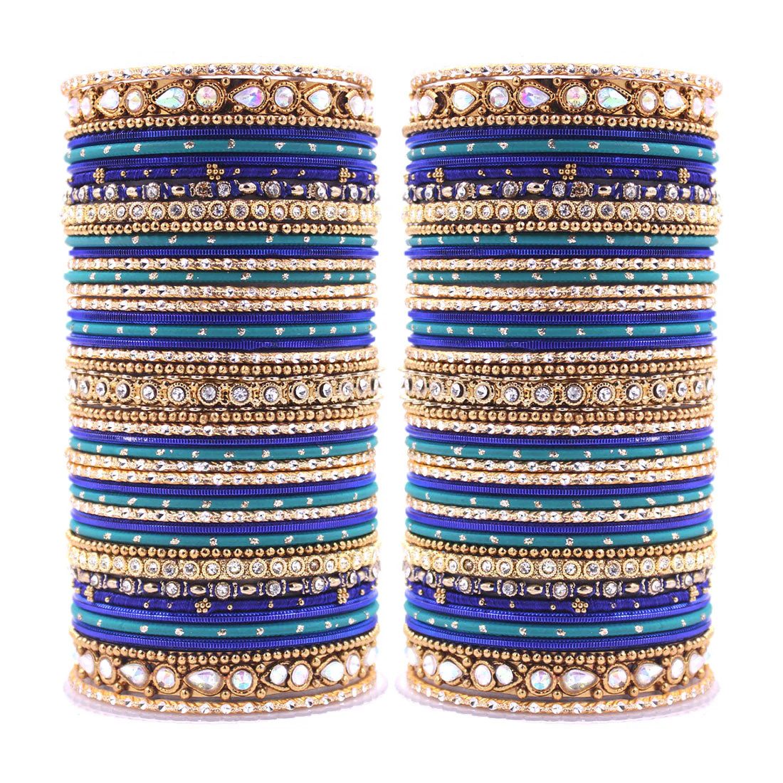 Intricate Dual Colour Pastel Bridal Bangle set - Image 2
