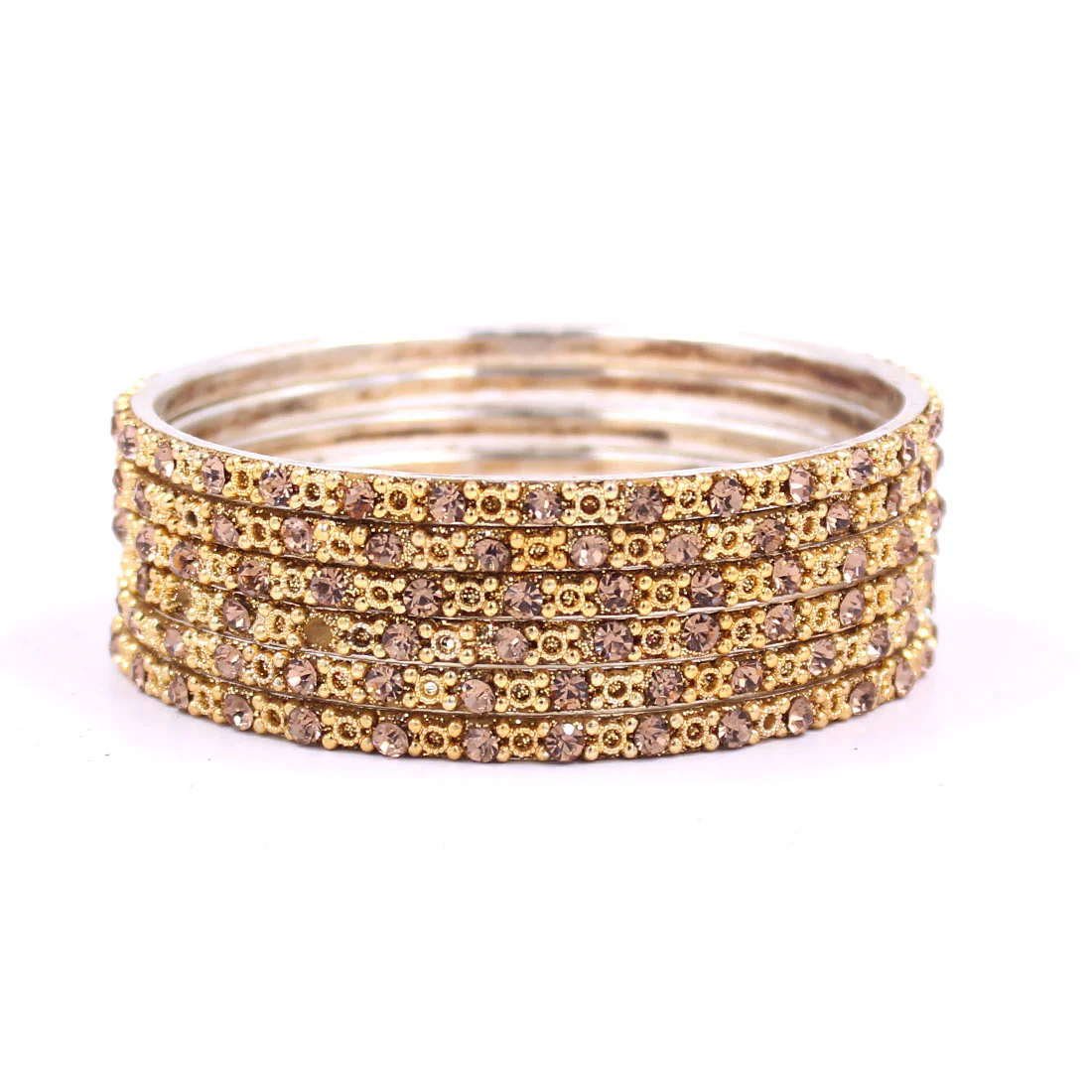 Brass Based Bangles with Stones and Jaali work by Leshya