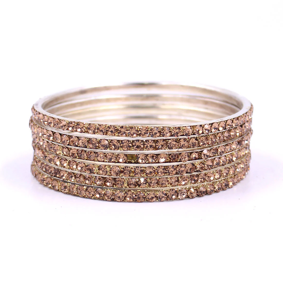 Brass Based Bangles with Silver Zari Work by Leshya
