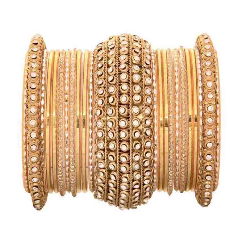 Leshya Golden Chakri shining bangle set for women