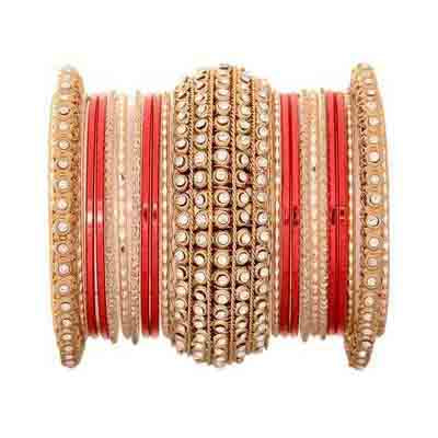 Leshya Golden Chakri shining bangle set for women - Image 2