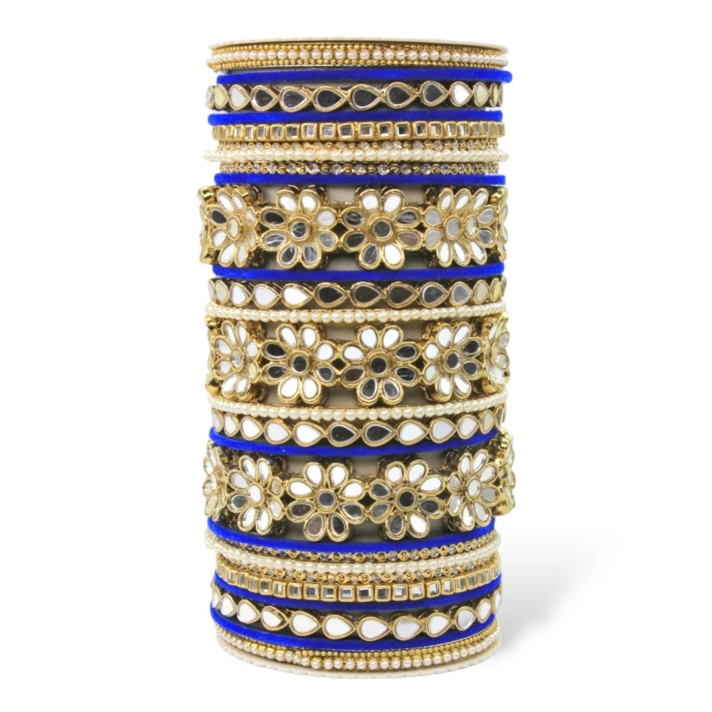 Mirrored Bridal Bangle Set with Silk thread Bangles by Leshya - Image 4