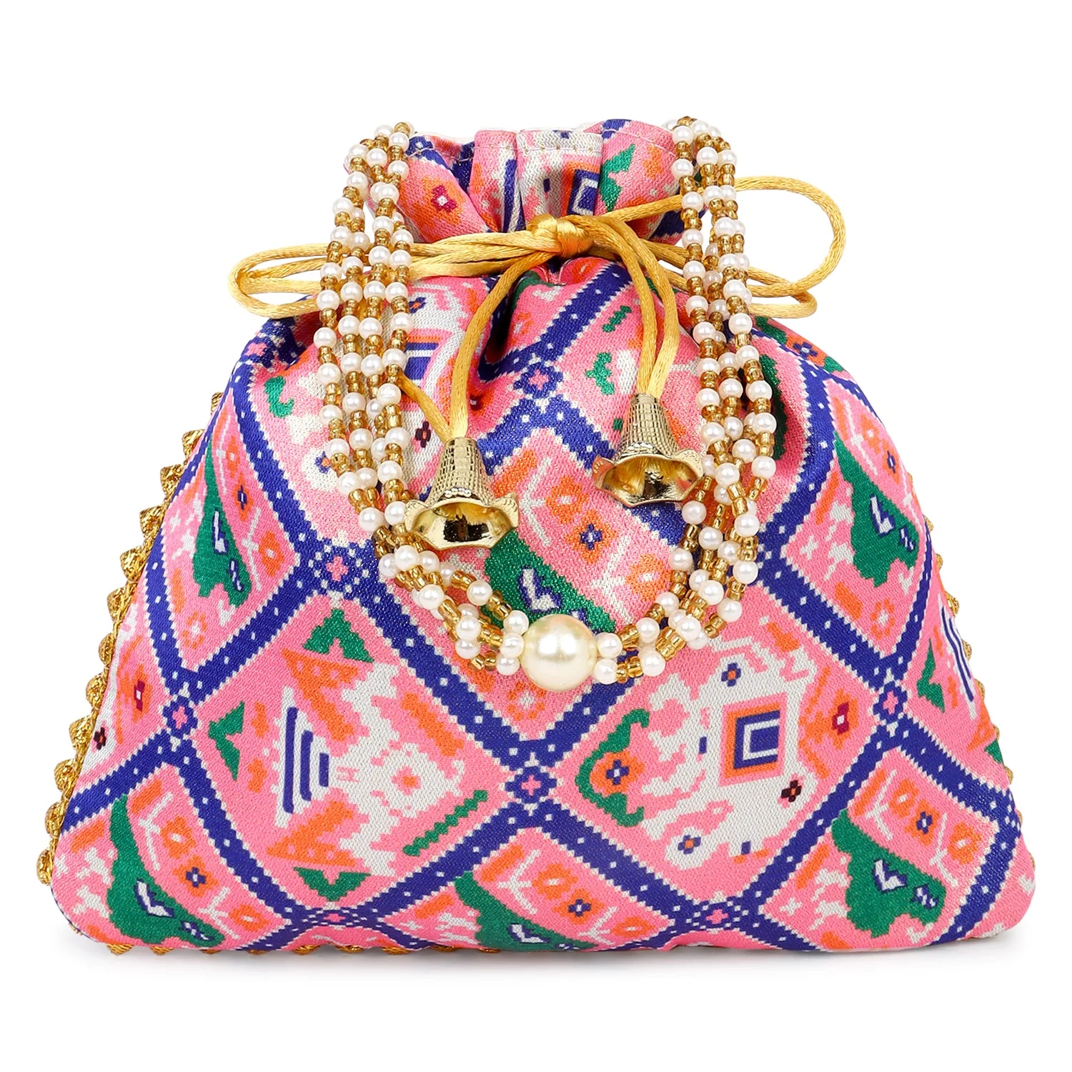Printed Bandhani Potli for Partywear