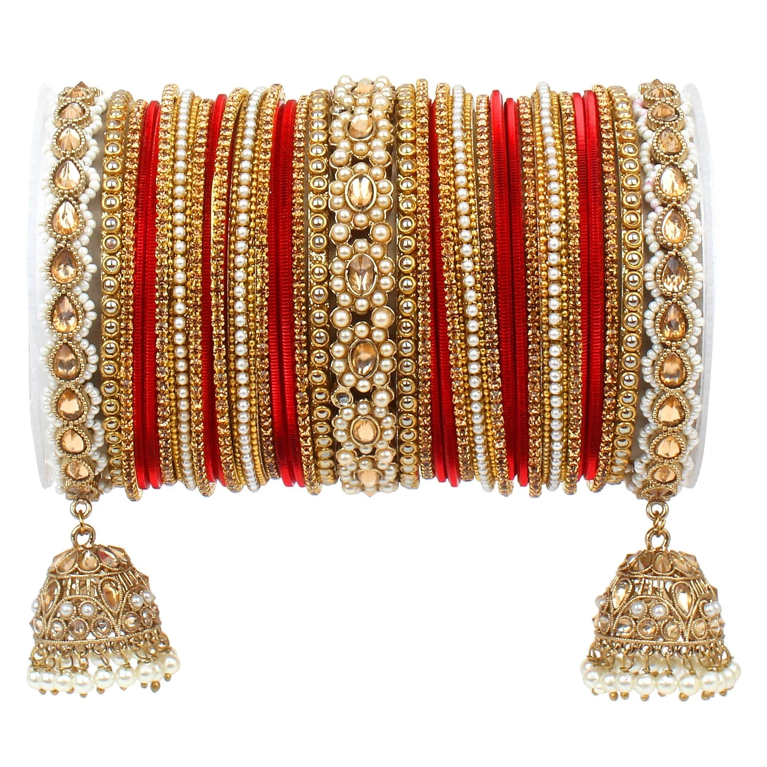 Rich Texture bangle set with Jhumki Borders by Leshya for One Hand - Image 13