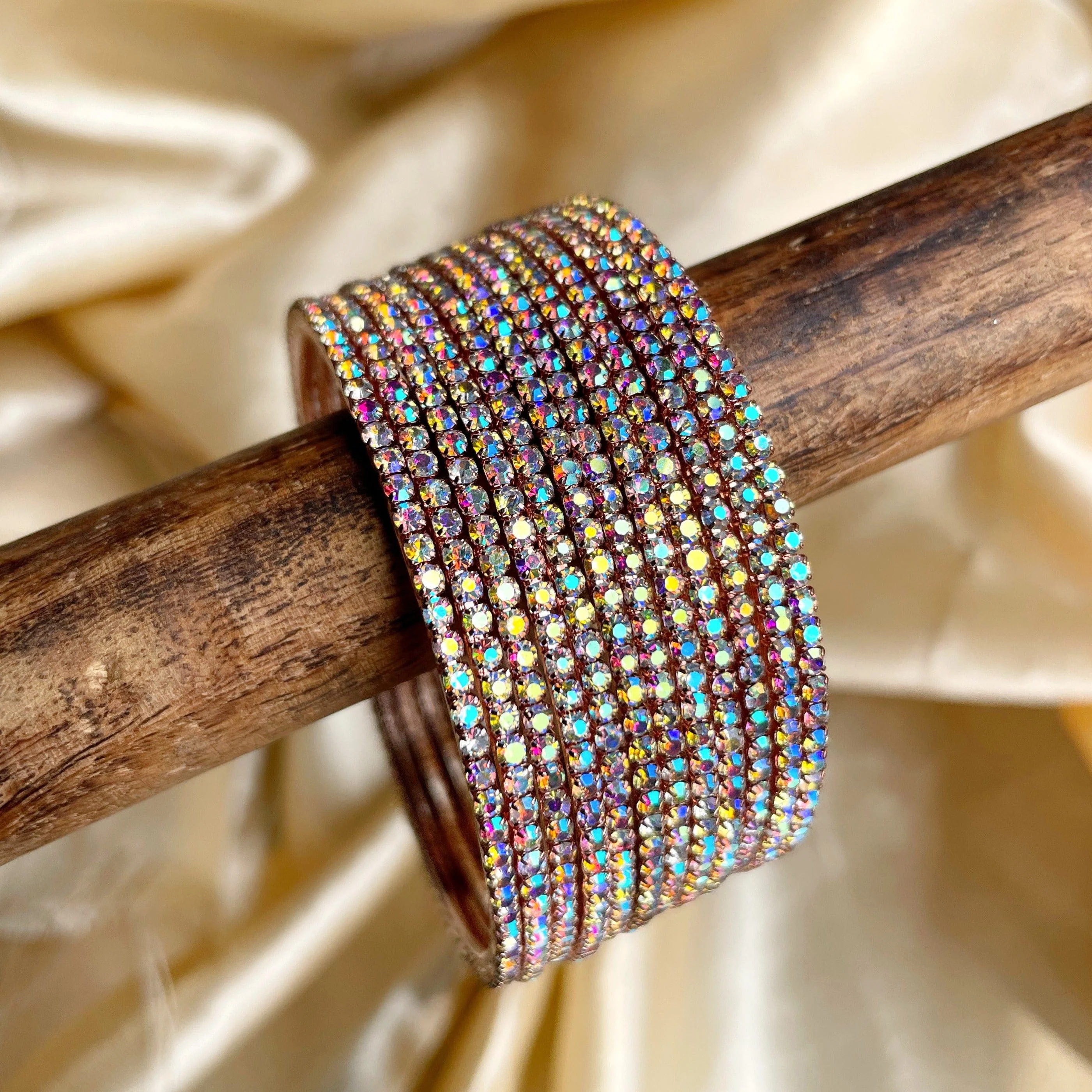 Set of 12 stone studded bangles by Leshya - Image 6