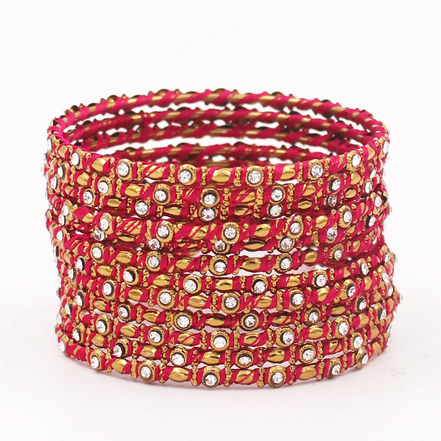 Set of 12 Thread Bangles with Stone by Leshya - Image 14