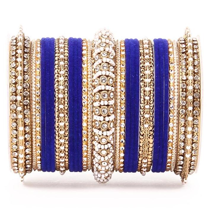 Set of 2 Beautiful Velvet Bangle And Pearl Bangle Set - Image 6