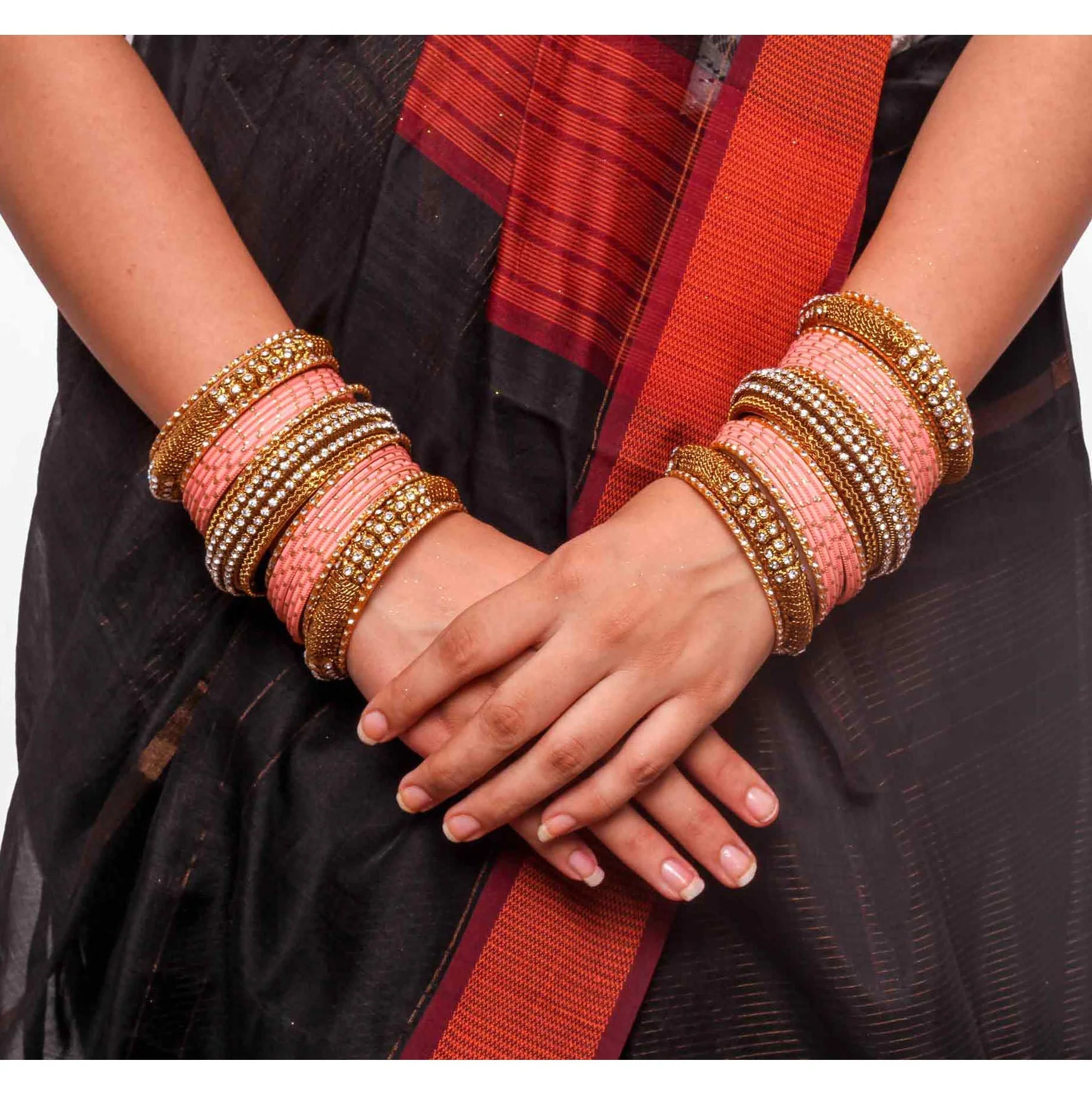 Set of 2 Bridal Jaali Work Bangle Set - Image 10