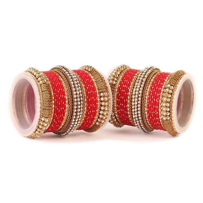 Set of 2 Bridal Jaali Work Bangle Set - Image 5