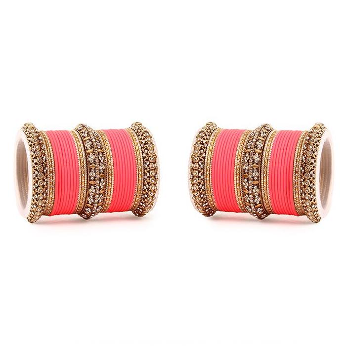 Set of 2 Bridal Matte Textured Bangle Set - Image 2